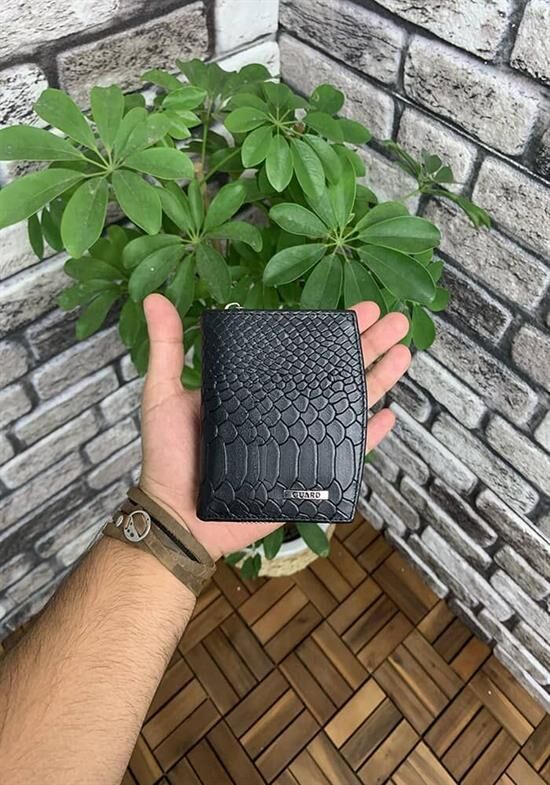 Guard Piton Baskı Siyah Kadın Cüzdan