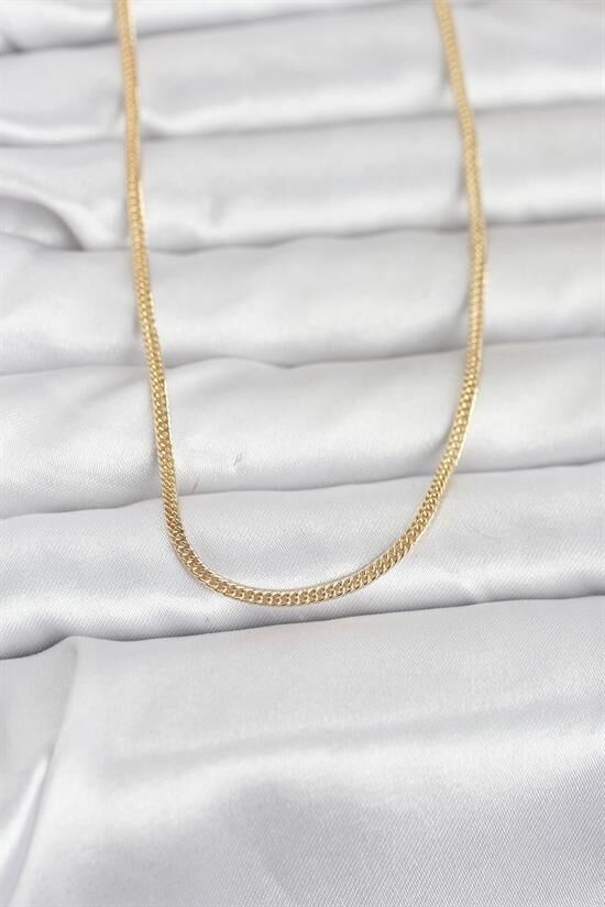 CM 14K Gold Renk Dolgun Zincir Model 60 cm Kadın Kolye