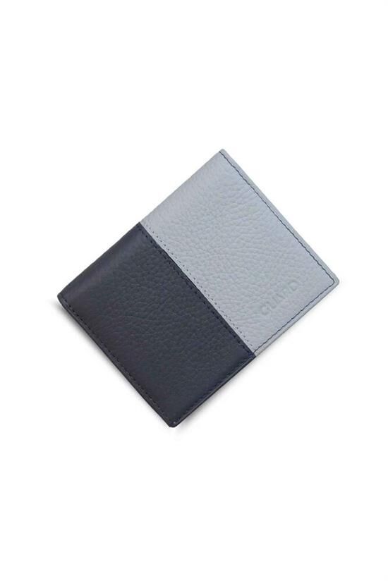 Guard Mat Lacivert/Gri Deri Erkek Cüzdan