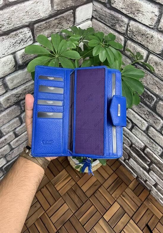 Guard Mavi Fermuarlı ve Deri Patlı El Portföyü