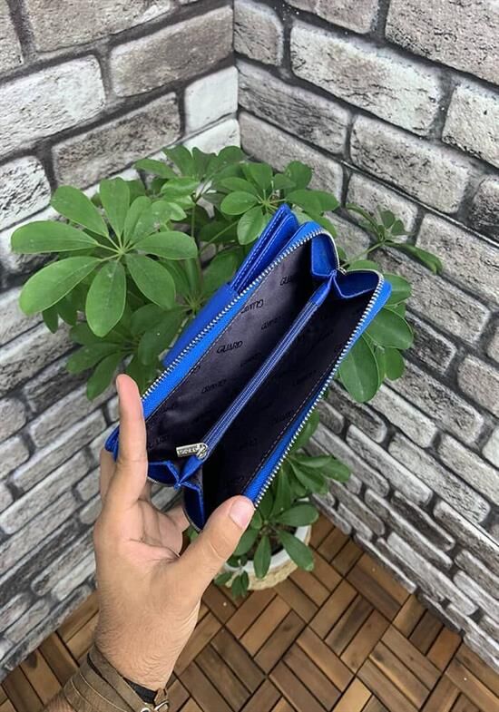 Guard Mavi Fermuarlı ve Deri Patlı El Portföyü