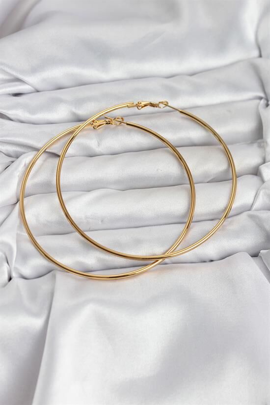 316L Çelik Gold Renk 75 mm Halka Küpe