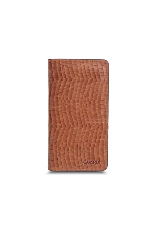 Guard Plus Telefon Girişli Taba- Kahve Texas Baskı Deri Unisex Cüzdan