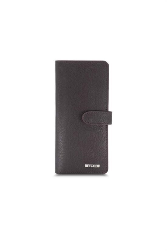 Guard Mat Kahverengi Kart ve Para Slotlu Deri Telefon Cüzdanı