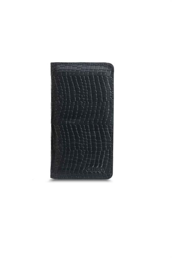 Guard Plus Telefon Girişli Siyah Texas Baskı Deri Unisex Cüzdan