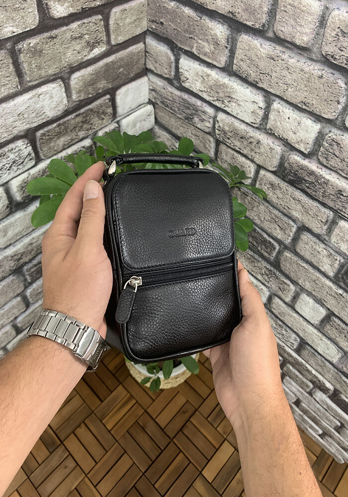 Guard Mini Siyah Deri El Çantası