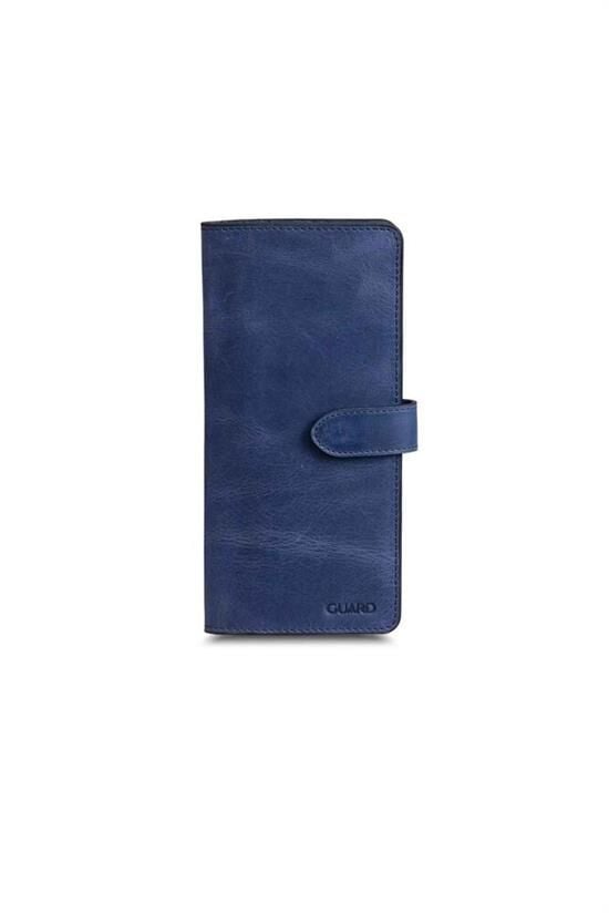 Guard Antik Lacivert Kart ve Para Slotlu Deri Telefon Cüzdanı