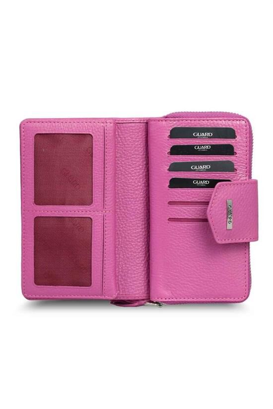 Guard Küçük Boy Pembe Deri Kadın Cüzdanı