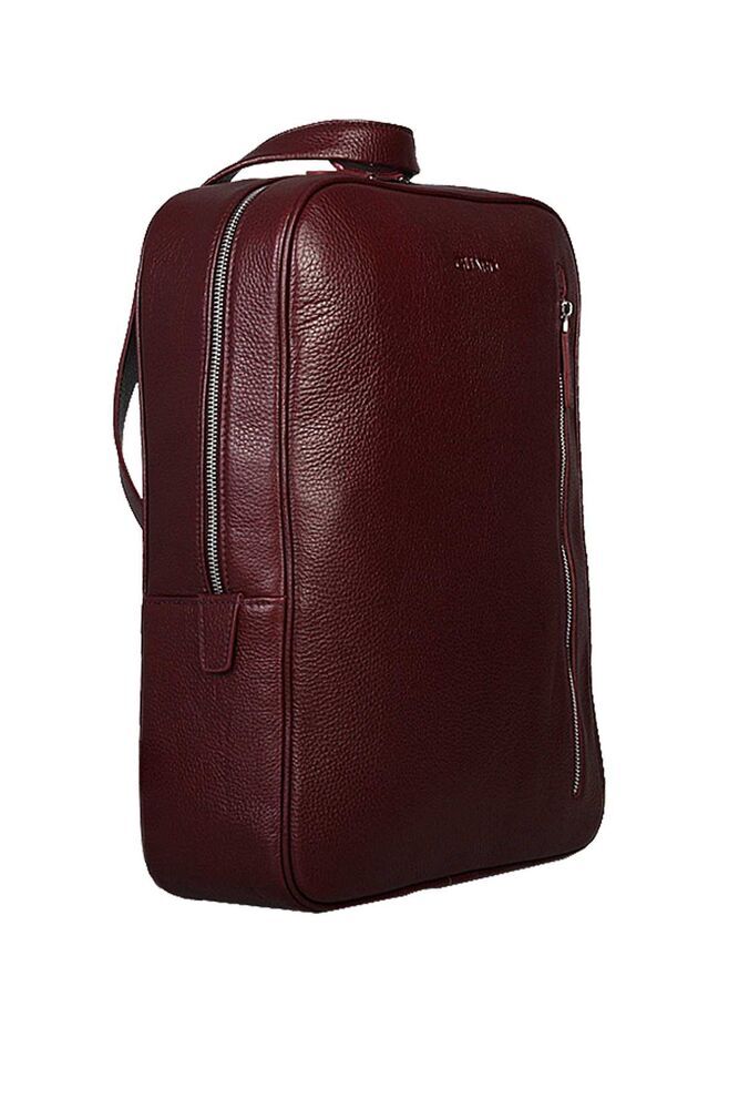 Guard Laptop Girişli Bordo Deri Sırt Çantası