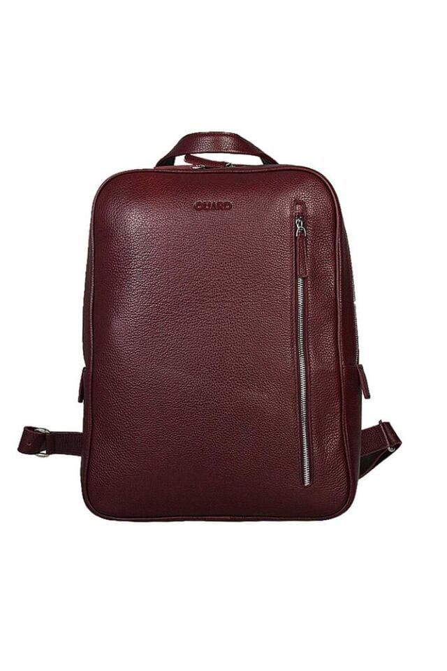 Guard Laptop Girişli Bordo Deri Sırt Çantası