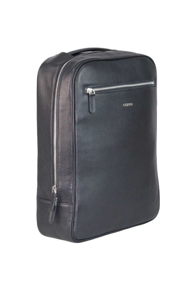 Guard Laptop Girişli Siyah Deri Sırt Çantası