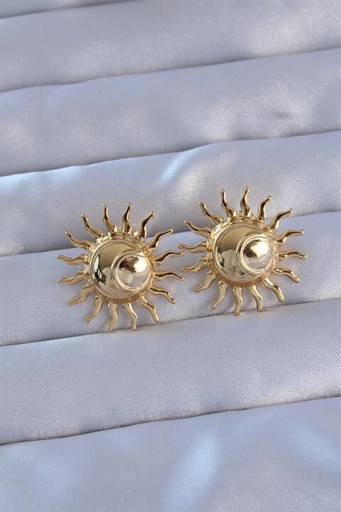 316L Çelik Gold Renk Güneş Model Küpe