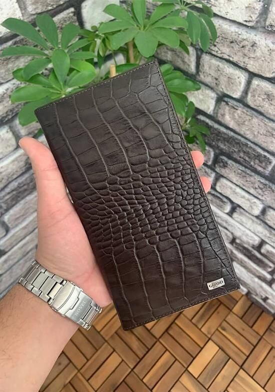 Guard Kahverengi Croco Deri Portföy El Cüzdanı