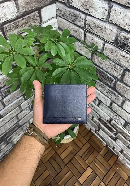 Guard Lacivert Çift Pisotlu Yatay Deri Erkek Cüzdanı
