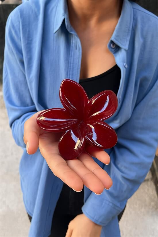 Kadın Bordo Lotus Toka