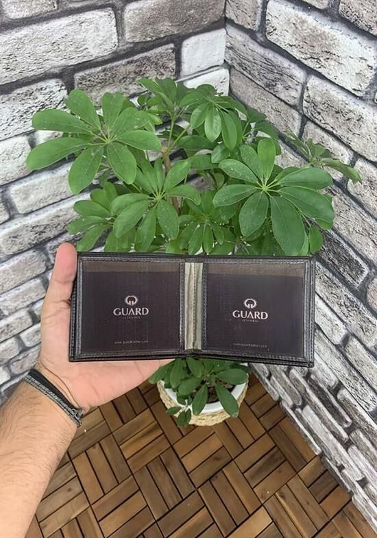 Guard Kahverengi Çift Pisotlu Yatay Deri Erkek Cüzdanı
