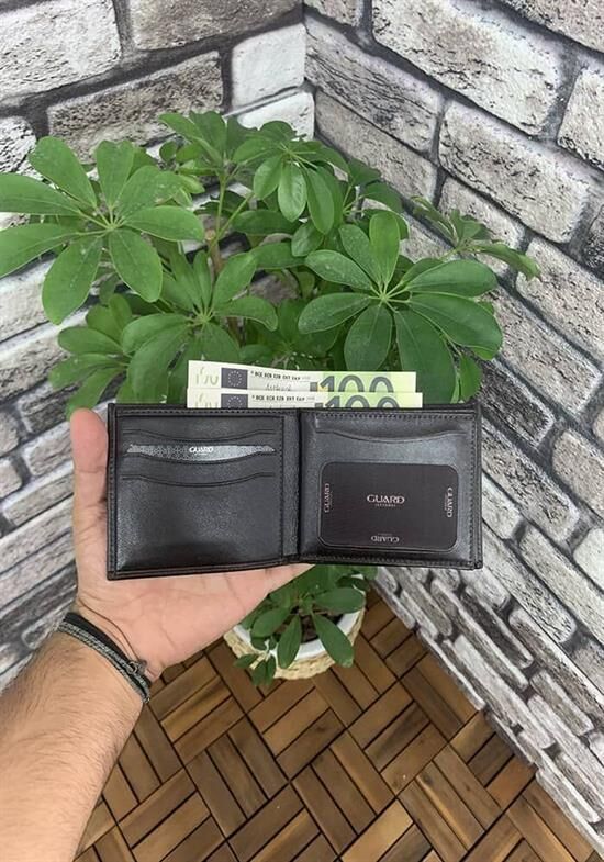 Guard Kahverengi Çift Pisotlu Yatay Deri Erkek Cüzdanı