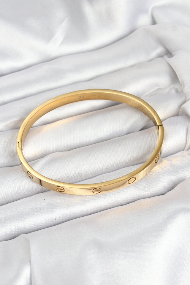316L Çelik Gold Renk 65 mm Kadın Kelepçe Bileklik