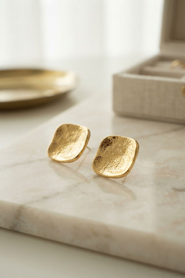 316L Çelik Gold Renk Ters Bombe Model Küpe