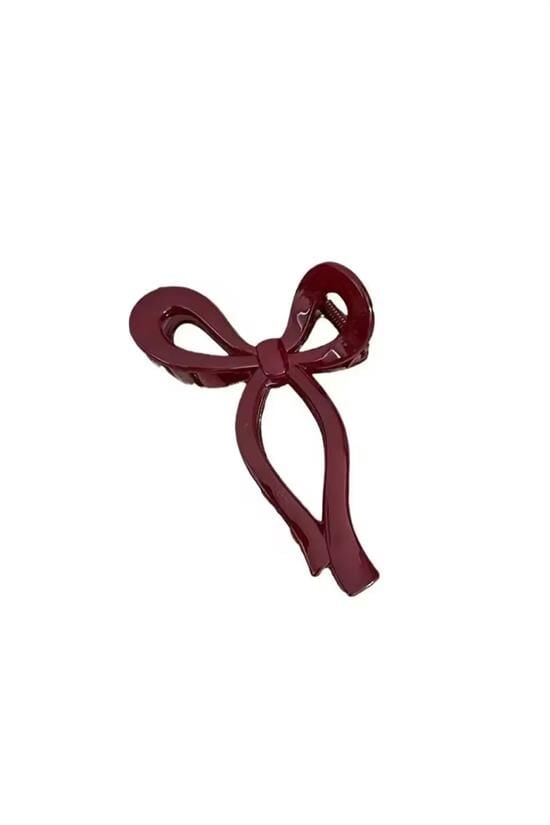 Kadın Bordo 11cm Büyük Boy Fiyonk Toka
