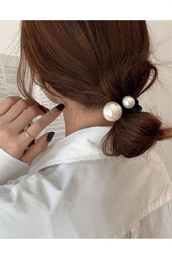 Kadın Trend İncili Lastik Toka 10’lu