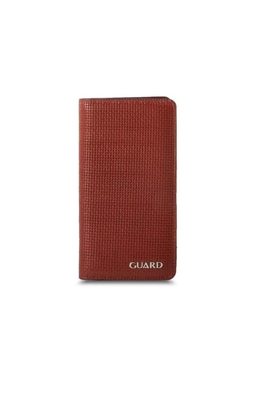 Guard Telefon Girişli Taba Lazer Baskı Deri Unisex Cüzdan