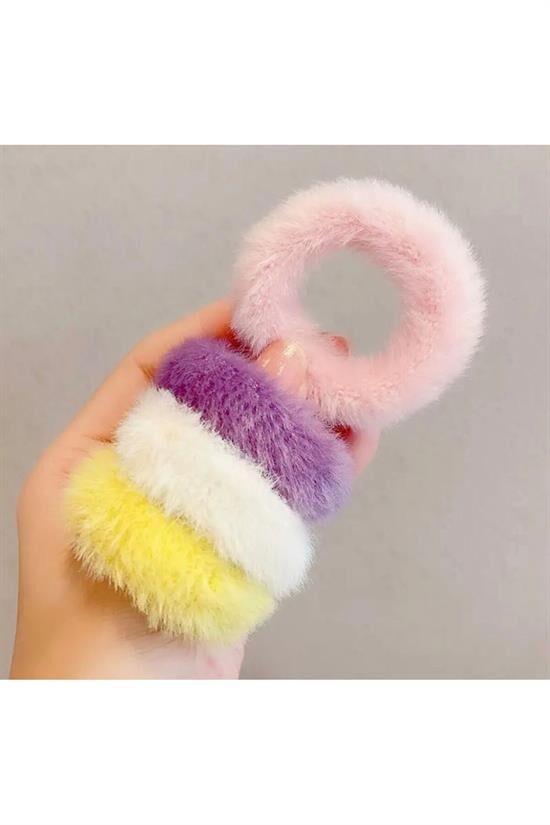 Kadın Pastel Ton 6'Lı Peluş Toka Seti