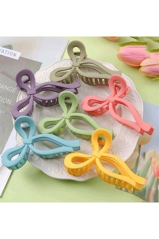 Kadın Pastel Tonlar 6'Lı Fiyonk Toka Seti