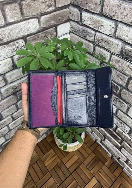 Guard Lacivert Çıt Çıtlı Deri Bayan Cüzdanı