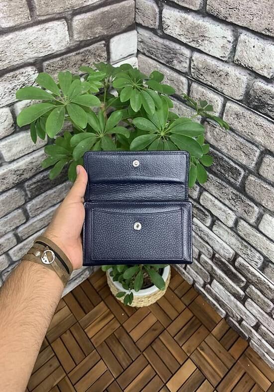 Guard Lacivert Çıt Çıtlı Deri Bayan Cüzdanı