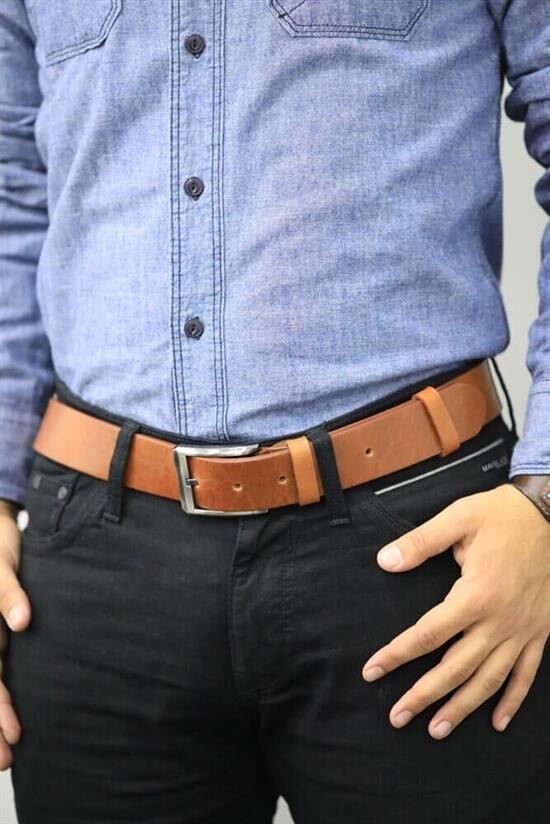 Guard  Açık Taba Spor Sığır Derisi Kemer