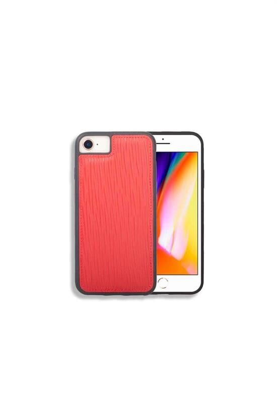 Guard iPhone 6 / 6s / 7 için Kırmızı Yol Desenli Deri Telefon Kılıfı
