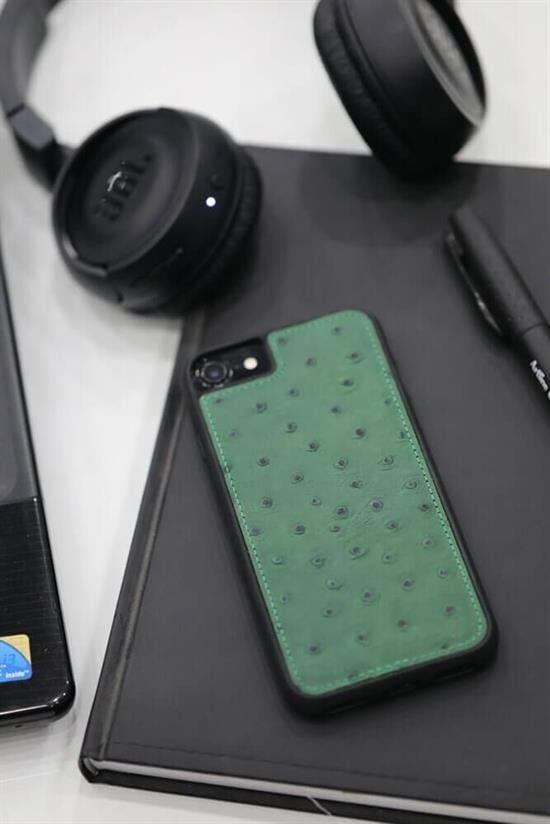 Guard iPhone 6 / 6s / 7 için  Yeşil Deve Kuşu Model Deri Telefon Kılıfı