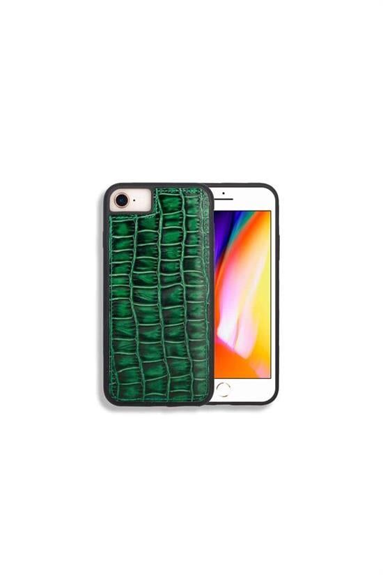 Guard iPhone 6 / 6s / 7 için  Yeşil Croco Model Deri Telefon Kılıfı