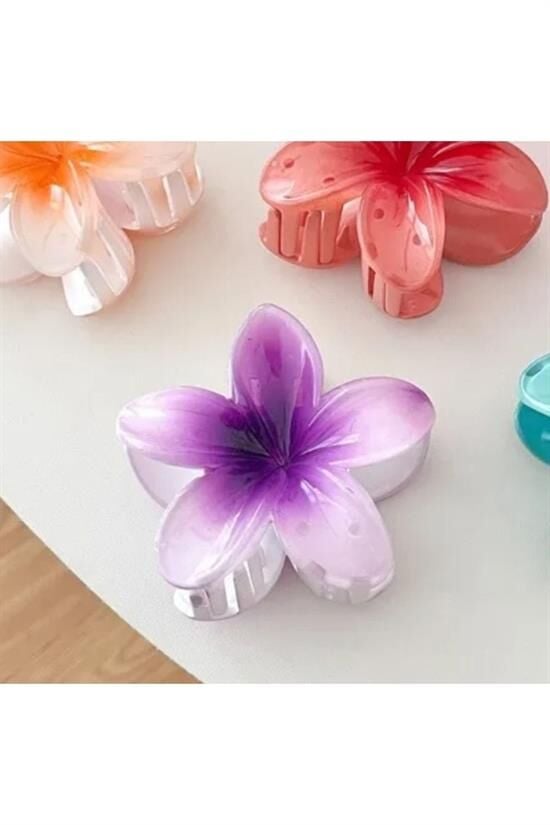 Kadın Mor Çiçek Toka & Çevre Dostu & Yüksek Kalite (Büyük Boy 8cm)