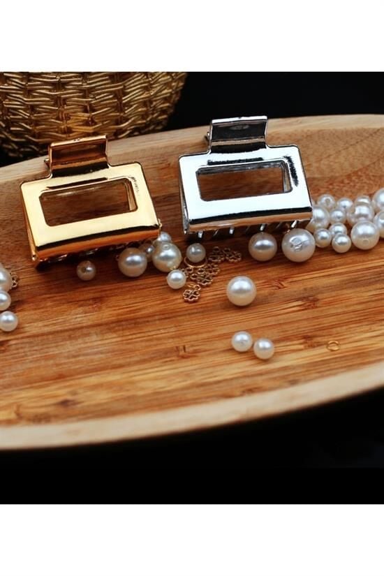 Kadın Gold,Gümüş 2'Li Mandal Toka (5cm)