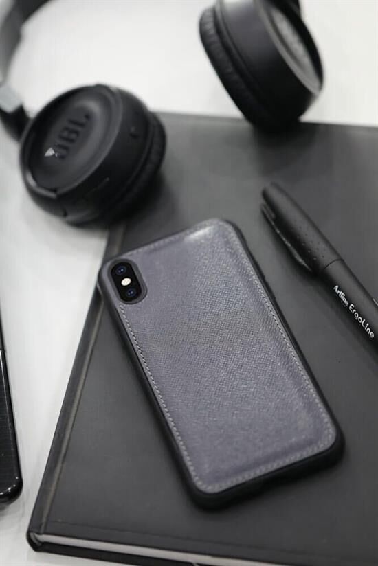 Guard Antrasit Saffiano Deri iPhone X / XS Kılıfı