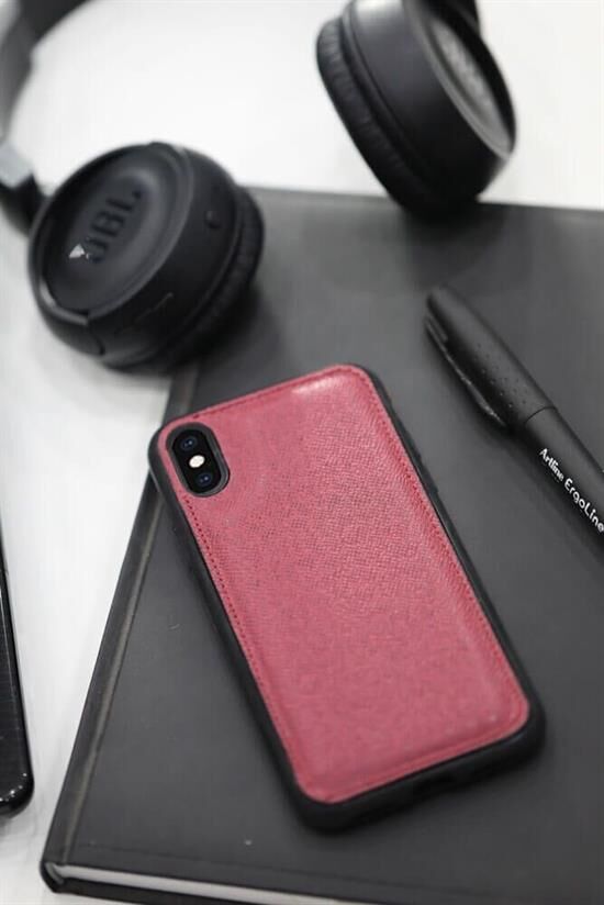 Guard Fuşya Saffiano Deri iPhone X / XS Kılıfı