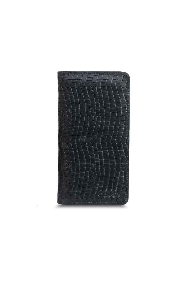 Guard Plus Telefon Girişli Siyah Texas Baskı Deri Unisex Cüzdan