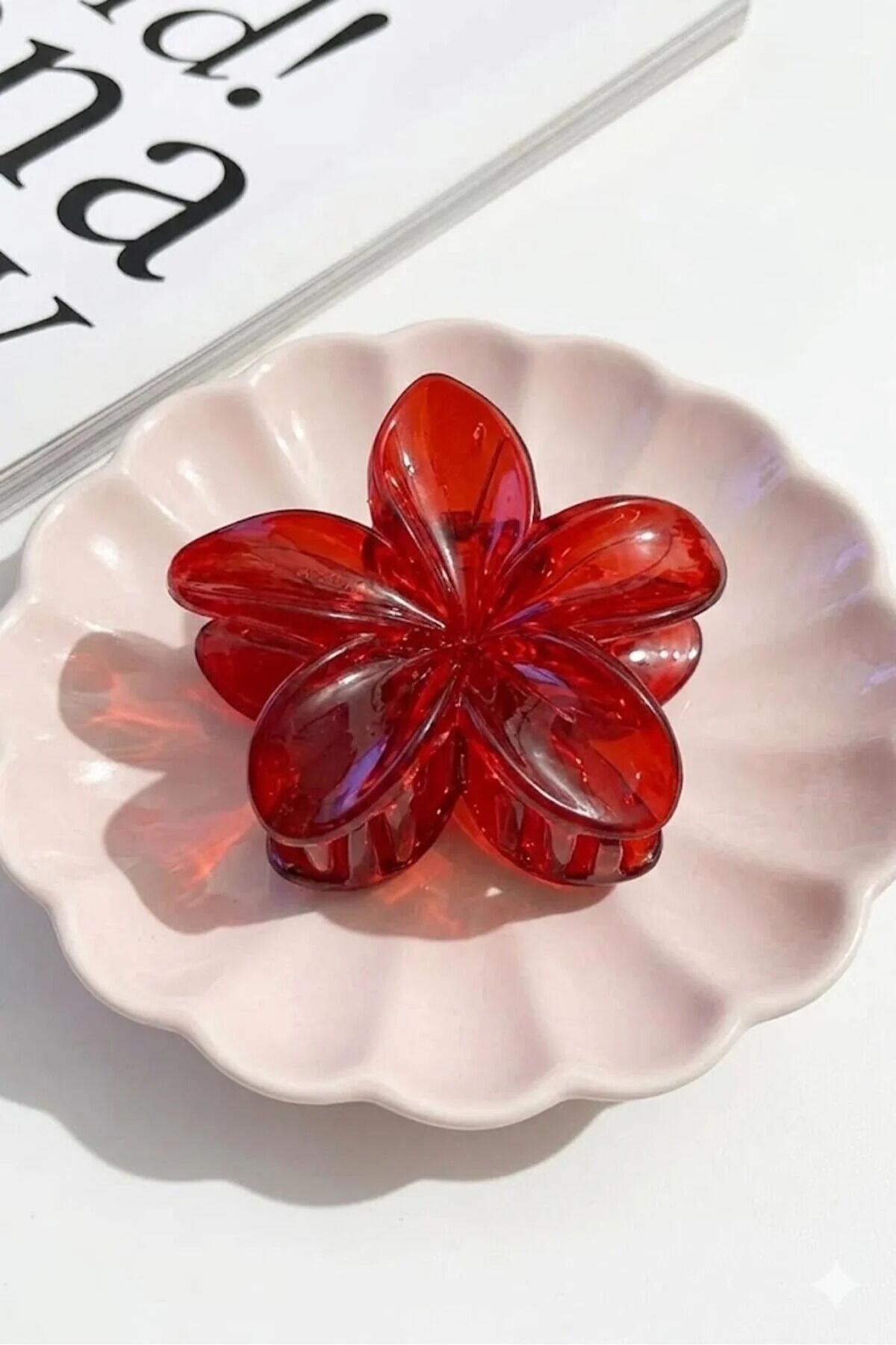 Kadın Büyük Boy (8cm) Renkli Lotus Toka