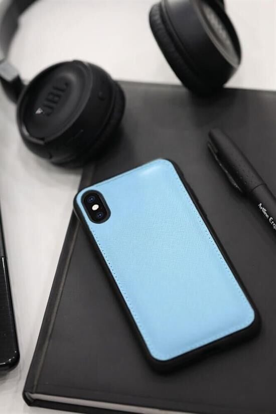 Guard Turkuaz Saffiano Deri iPhone X / XS Kılıfı