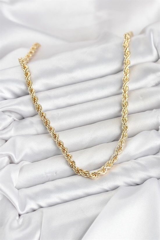 CM Burgu Model Gold Renk Pirinç 60 cm Kadın Kolye