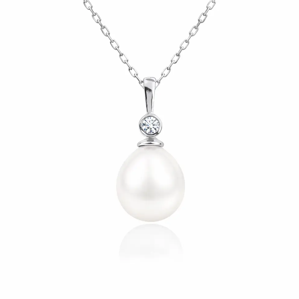 Gümüş Yuvarlak İnci Bayan Kolye