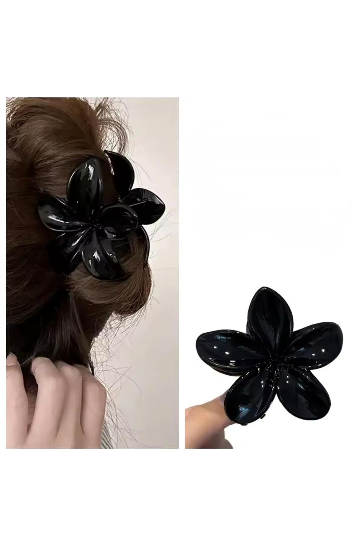Kadın Siyah Lotus Toka mm