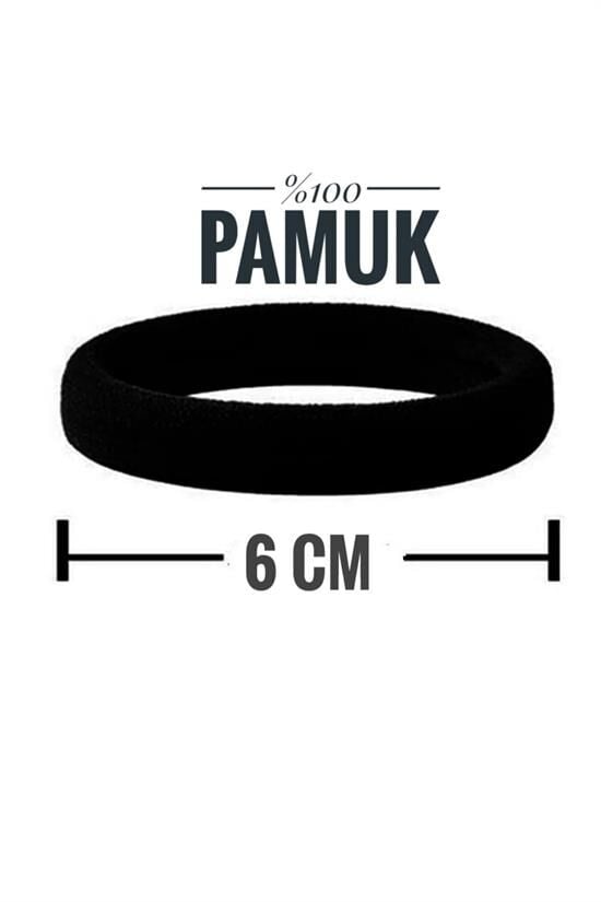 Kadın %100 Pamuk Siyah 10 ADET Lastik Toka Seti