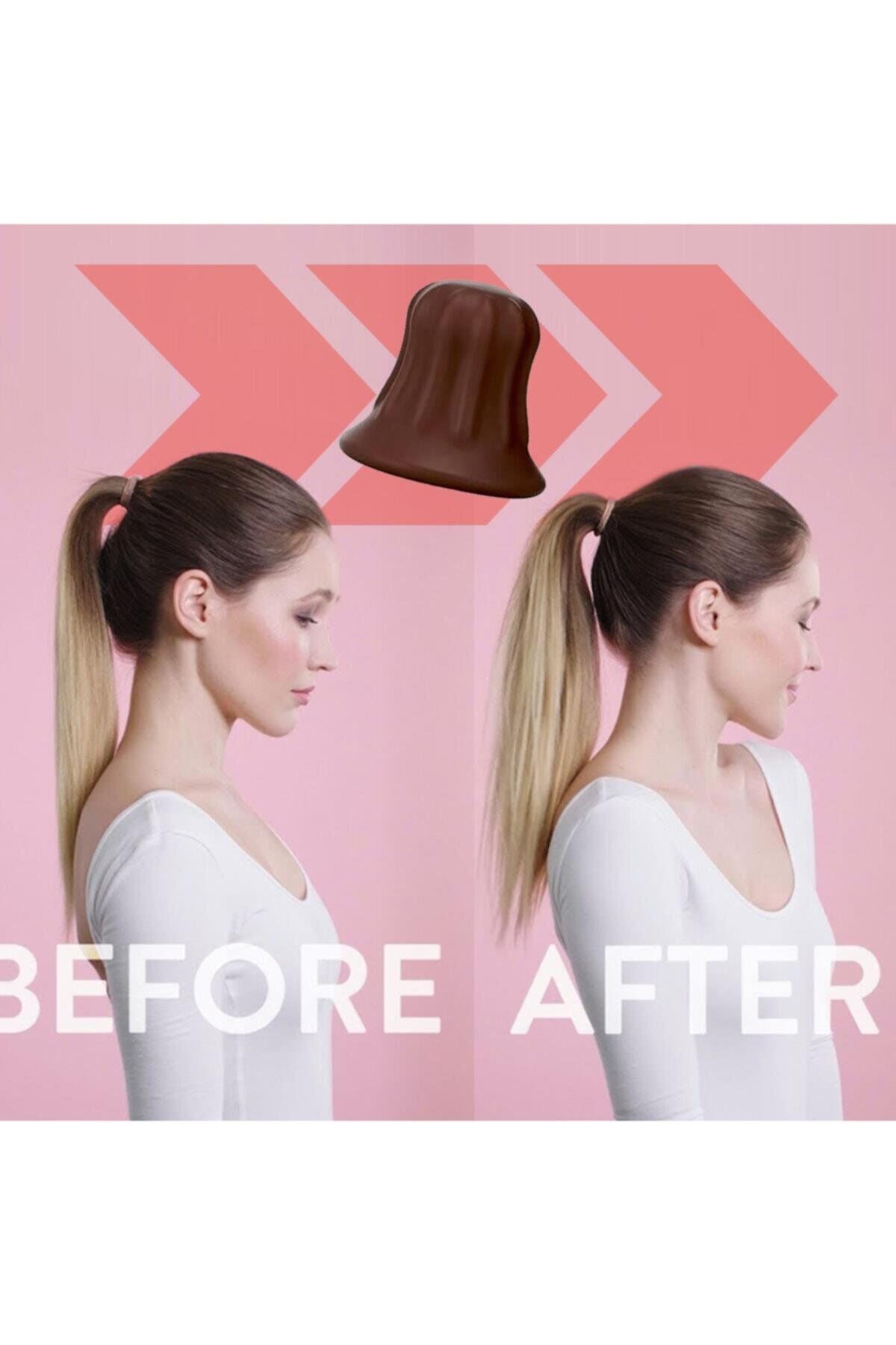 Saç Tokası Cool Hair At Kuyruğu Saç Modeli Dik Tutma Aparatı- Kahverengi