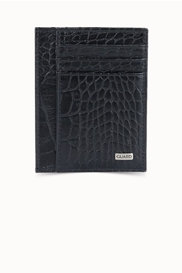 Guard Siyah Croco Baskı Deri Kartlık