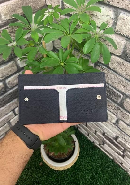 Guard Lacivert Patlı Tasarım Deri Kartlık