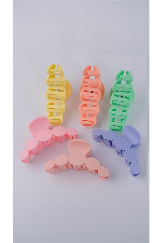 Kadın Trend Petek Pastel 6lı Mandal Toka Seti