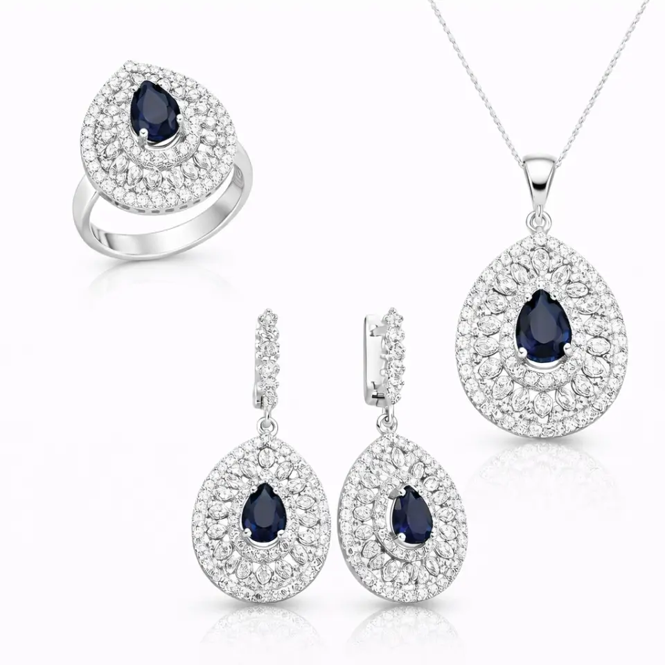 Gümüş Damla Desenli Bayan Set